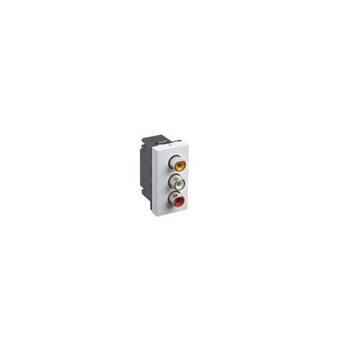 Legrand Arteor White Triple Rca Socket Audio & Video, 1 M, 5722 73